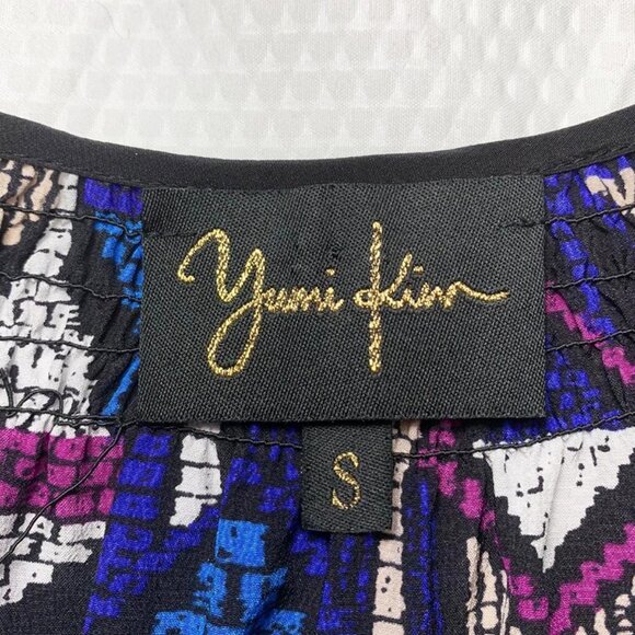 YUMI KIM Silk graphic abstract art print peasant top - Picture 6 of 6